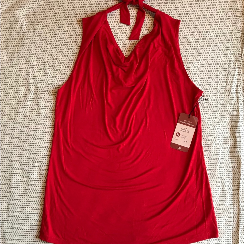 Cabi Sleeveless Tie-Back Tee